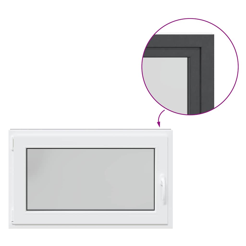 vidaXL Παράθυρο Υπογείου "RISOR" 100x60 εκ. Ανακλινόμενο & Περιστρεφόμενο DIN Αριστερό Ανθρακί