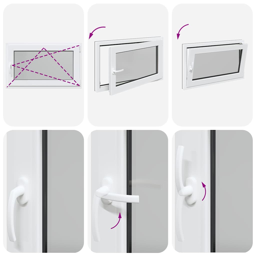 vidaXL Παράθυρο Υπογείου "RISOR" 100x70 εκ. Ανακλινόμενο & Περιστρεφόμενο DIN Δεξί Ανθρακί