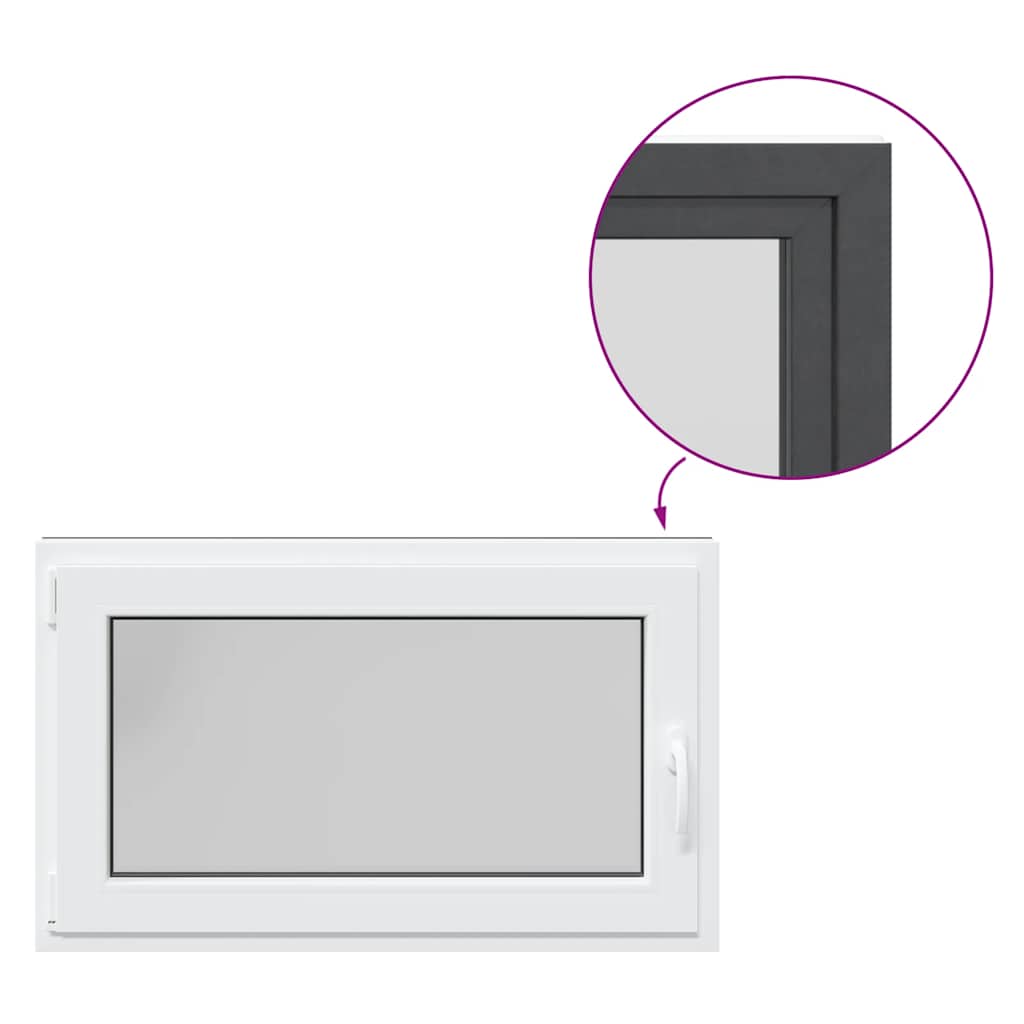 vidaXL Παράθυρο Υπογείου "RISOR" 100x70 εκ. Ανακλινόμενο & Περιστρεφόμενο DIN Αριστερό Ανθρακί