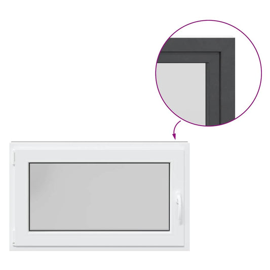 vidaXL Παράθυρο Υπογείου "RISOR" 100x70 εκ. Ανακλινόμενο & Περιστρεφόμενο DIN Αριστερό Ανθρακί