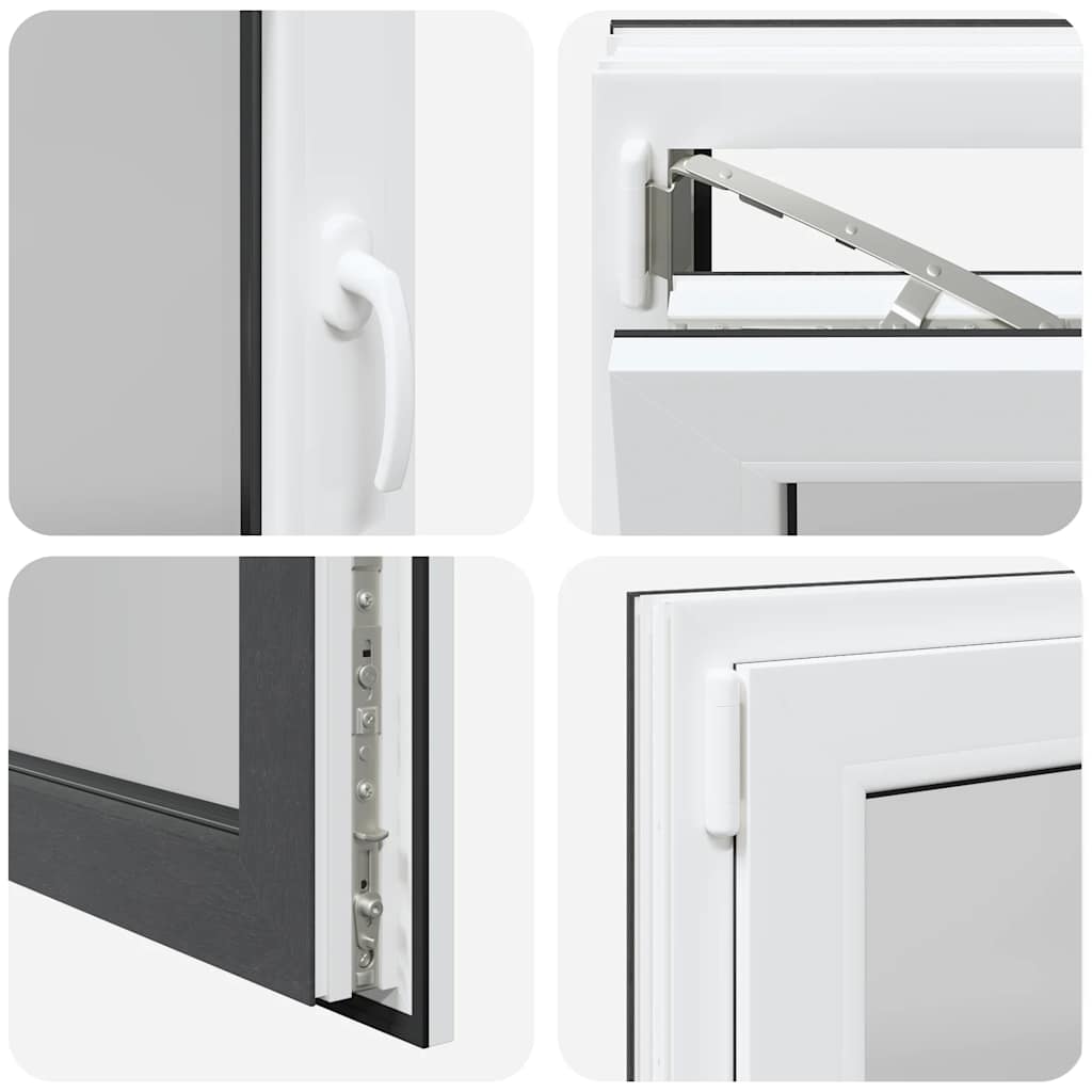 vidaXL Παράθυρο Υπογείου "RISOR" 100x70 εκ. Ανακλινόμενο & Περιστρεφόμενο DIN Αριστερό Ανθρακί