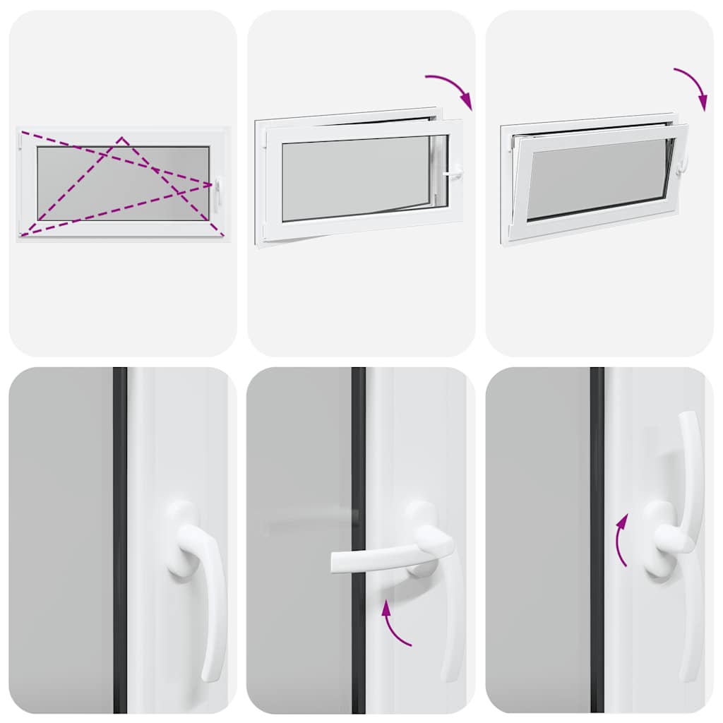 vidaXL Παράθυρο Υπογείου "RISOR" 110x50 εκ. Ανακλινόμενο & Περιστρεφόμενο DIN Αριστερό Ανθρακί