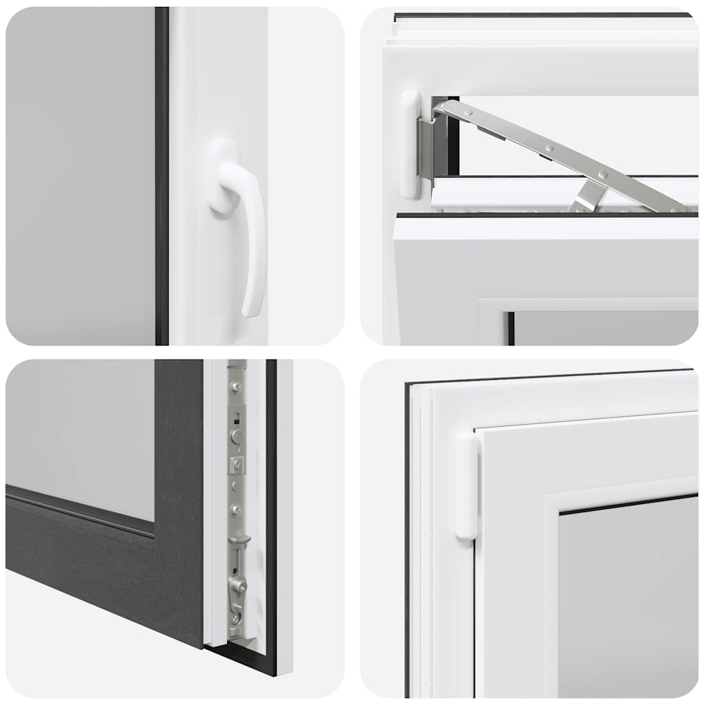 vidaXL Παράθυρο Υπογείου "RISOR" 110x50 εκ. Ανακλινόμενο & Περιστρεφόμενο DIN Αριστερό Ανθρακί