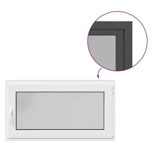 vidaXL Παράθυρο Υπογείου "RISOR" 110x70 εκ. Ανακλινόμενο & Περιστρεφόμενο DIN Δεξί Ανθρακί