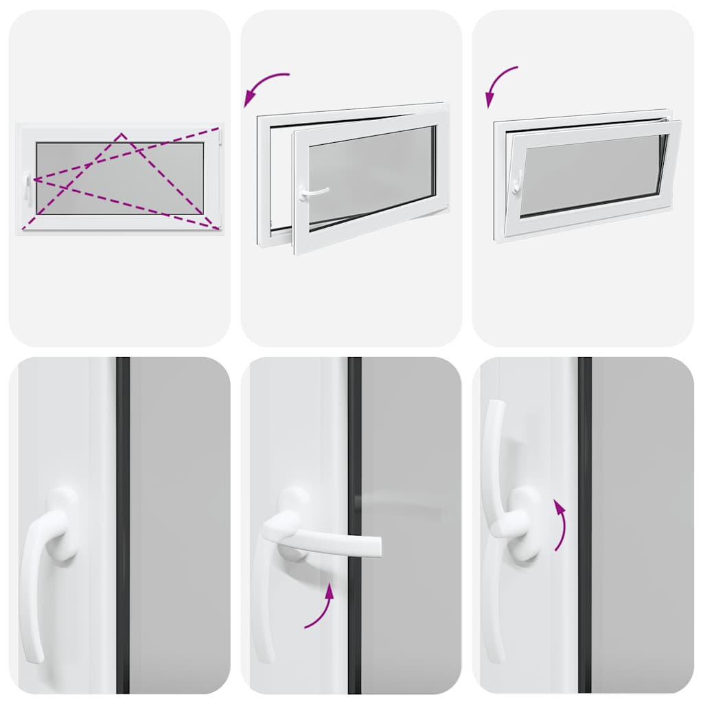 vidaXL Παράθυρο Υπογείου "RISOR" 110x70 εκ. Ανακλινόμενο & Περιστρεφόμενο DIN Δεξί Ανθρακί