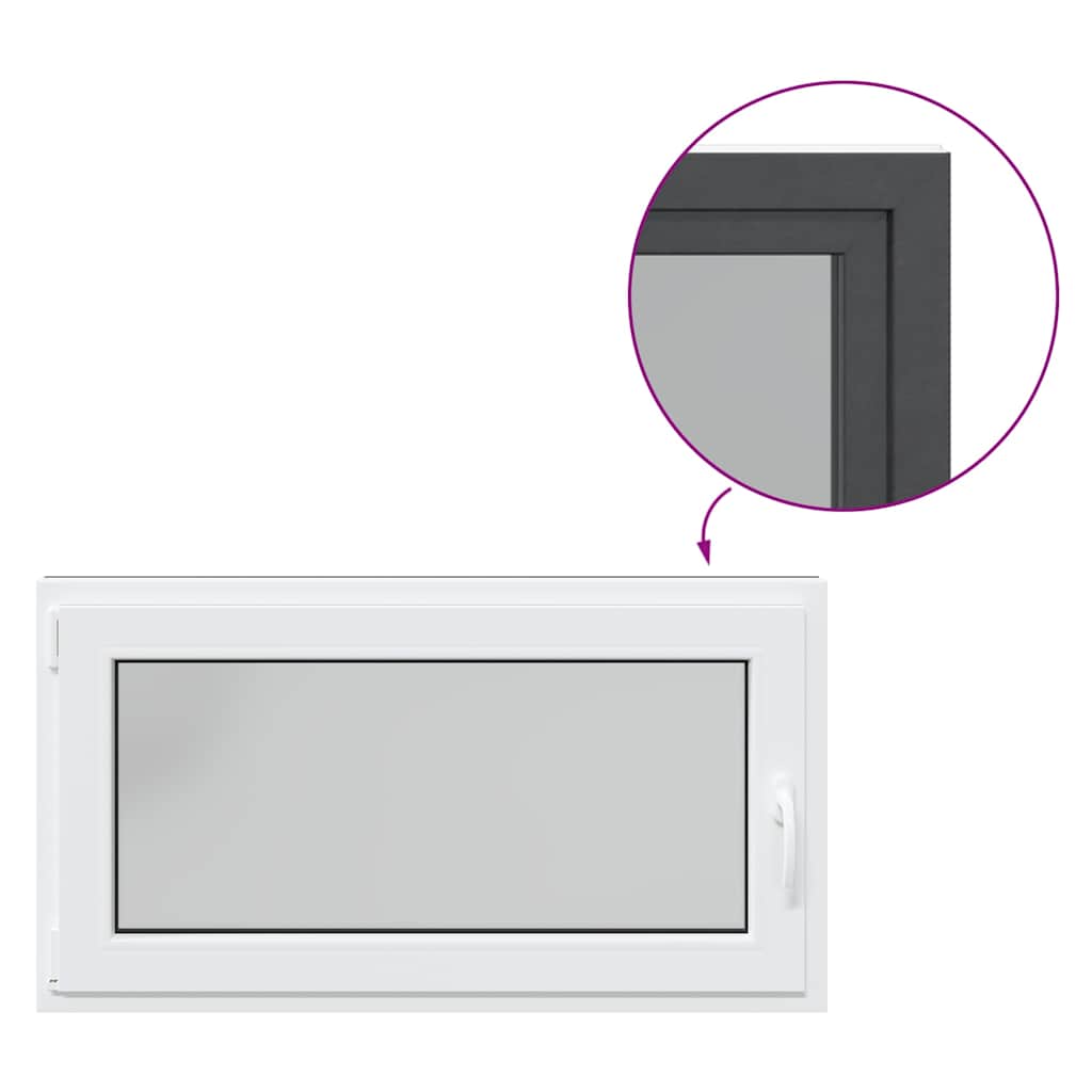 vidaXL Παράθυρο Υπογείου "RISOR" 110x70 εκ. Ανακλινόμενο & Περιστρεφόμενο DIN Αριστερό Ανθρακί