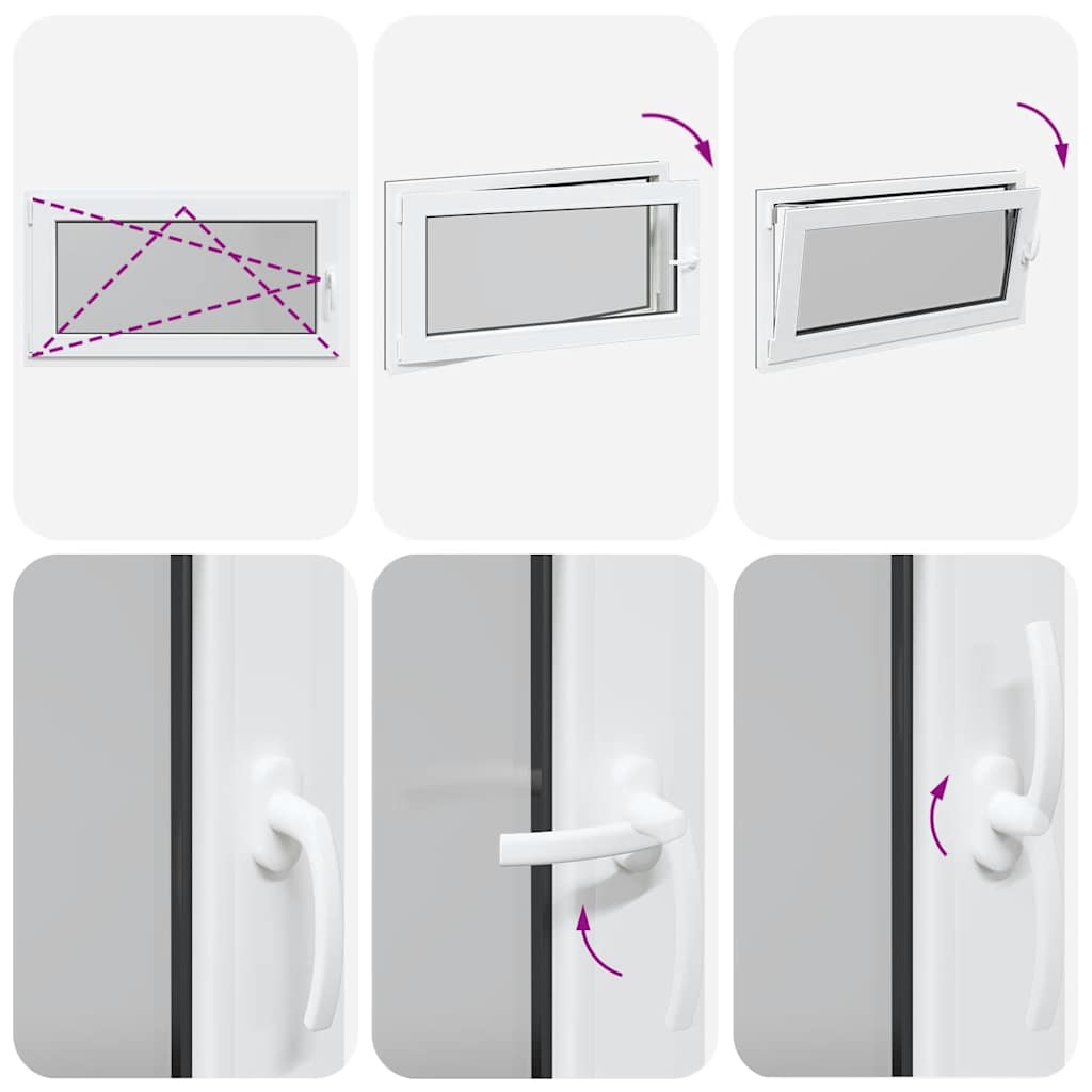 vidaXL Παράθυρο Υπογείου "RISOR" 110x70 εκ. Ανακλινόμενο & Περιστρεφόμενο DIN Αριστερό Ανθρακί