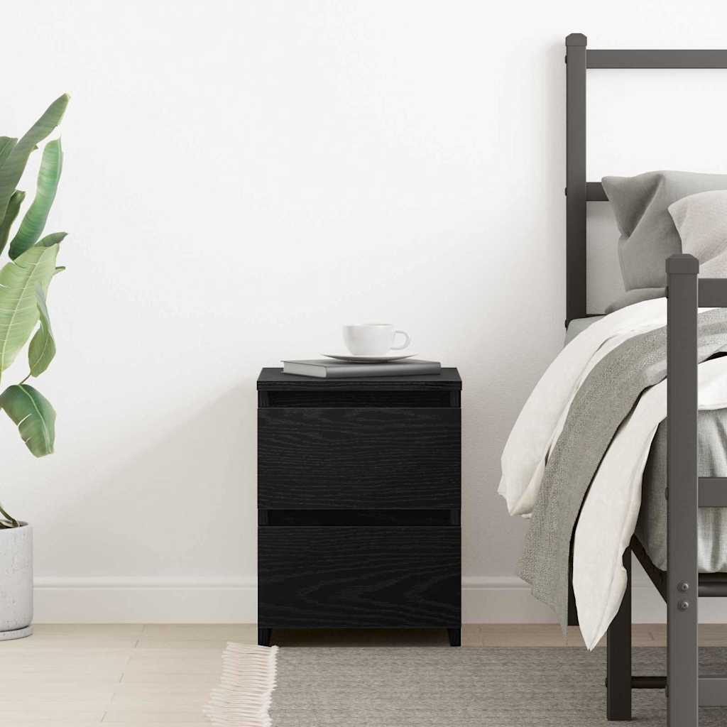 vidaXL Κομοδίνο Μαύρη δρυς 30 x 30 x 40 cm Επεξεργασμένο ξύλο