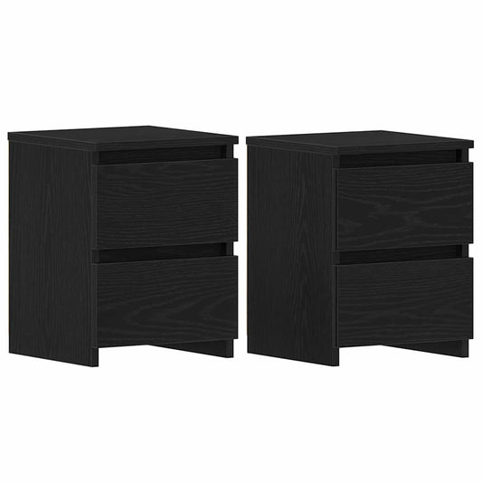 vidaXL Κομοδίνο 2 pcs Μαύρη δρυς 30 x 30 x 40 cm Επεξεργασμένο ξύλο