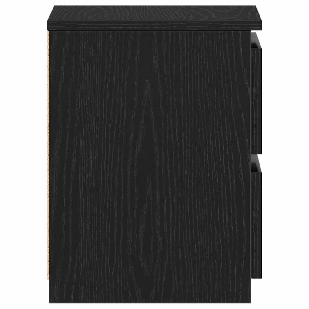 vidaXL Κομοδίνο 2 pcs Μαύρη δρυς 30 x 30 x 40 cm Επεξεργασμένο ξύλο