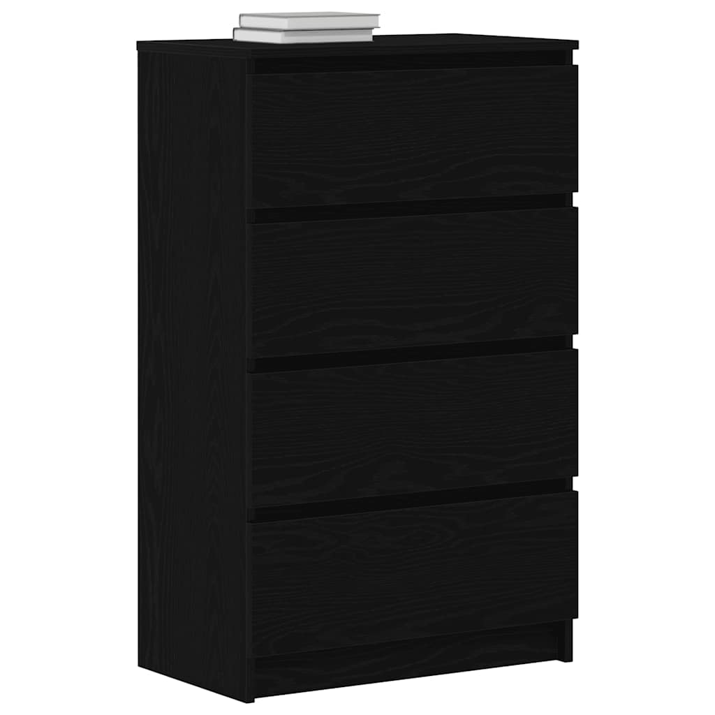 vidaXL Συρταριέρα Μαύρο Δρυς 60 x 35 x 98,5 εκ. από Επεξεργασμένο Ξύλο