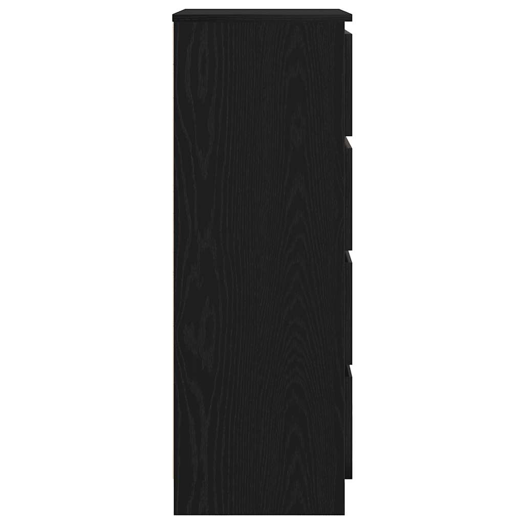 vidaXL Συρταριέρα Μαύρο Δρυς 60 x 35 x 98,5 εκ. από Επεξεργασμένο Ξύλο