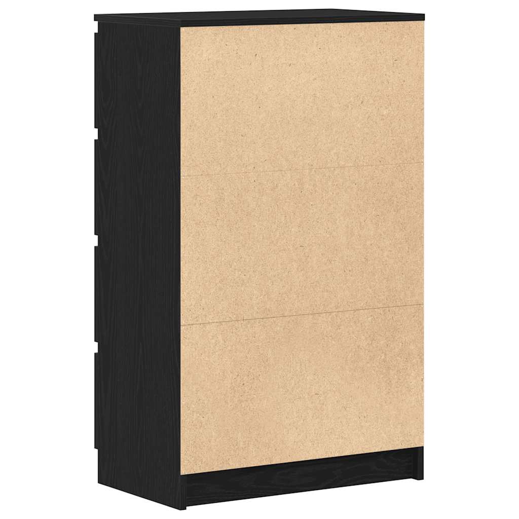 vidaXL Συρταριέρα Μαύρο Δρυς 60 x 35 x 98,5 εκ. από Επεξεργασμένο Ξύλο