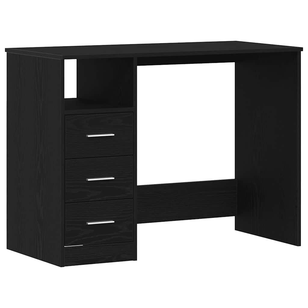 vidaXL Γραφείο με Συρτάρια Μαύρη Δρυς 102 x 50 x 76 εκ. από Τεχνητό Ξύλο