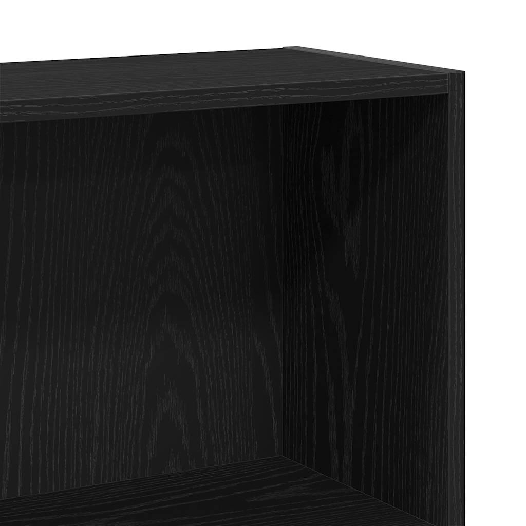 vidaXL Βιβλιοθήκη 4 Επιπέδων Μαύρη Δρυς 80x24x143 εκ. από Τεχνητό Ξύλο