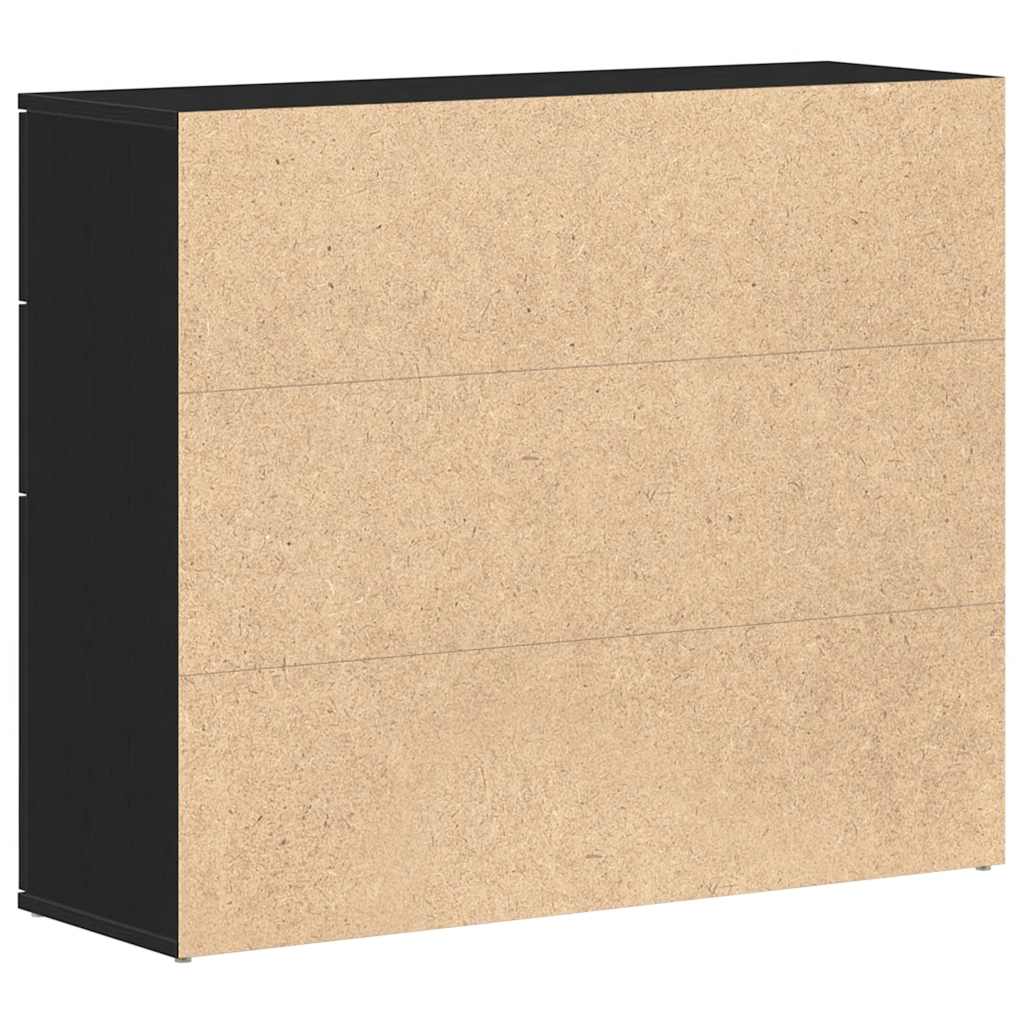 vidaXL Μπουφές Μαύρης Δρυός 91x29,5x75 εκ. από Τεχνητό Ξύλο