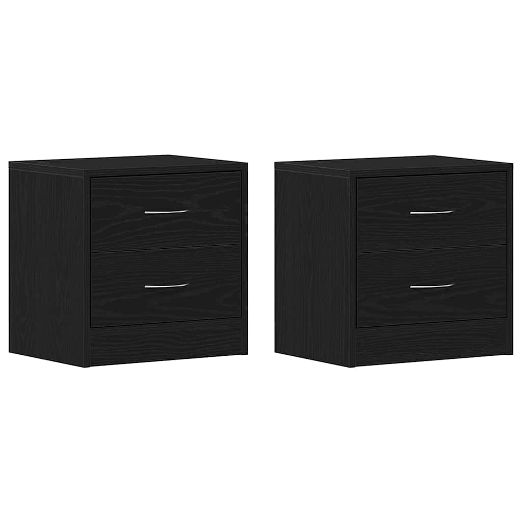 vidaXL Κομοδίνα 2 τεμ. Μαύρη Δρυς 40x30x40 εκ. από Τεχνητό Ξύλο
