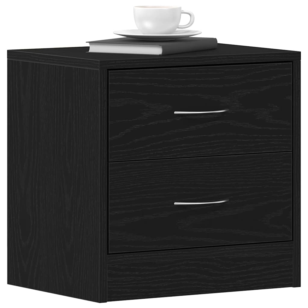 vidaXL Κομοδίνα 2 τεμ. Μαύρη Δρυς 40x30x40 εκ. από Τεχνητό Ξύλο
