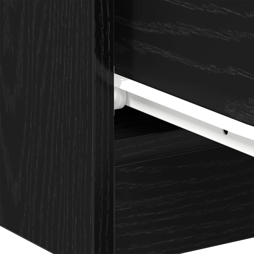 vidaXL Κομοδίνα 2 τεμ. Μαύρη Δρυς 40x30x40 εκ. από Τεχνητό Ξύλο