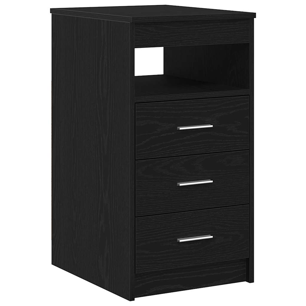 vidaXL Συρταριέρα Μαύρη Δρυς 40x50x76 εκ. από Τεχνητό Ξύλο