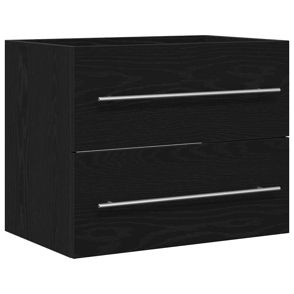 vidaXL Ντουλάπι Νιπτήρα Μπάνιου Μαύρο Δρυς 60x38,5x48 εκ. από Τεχνητό Ξύλο