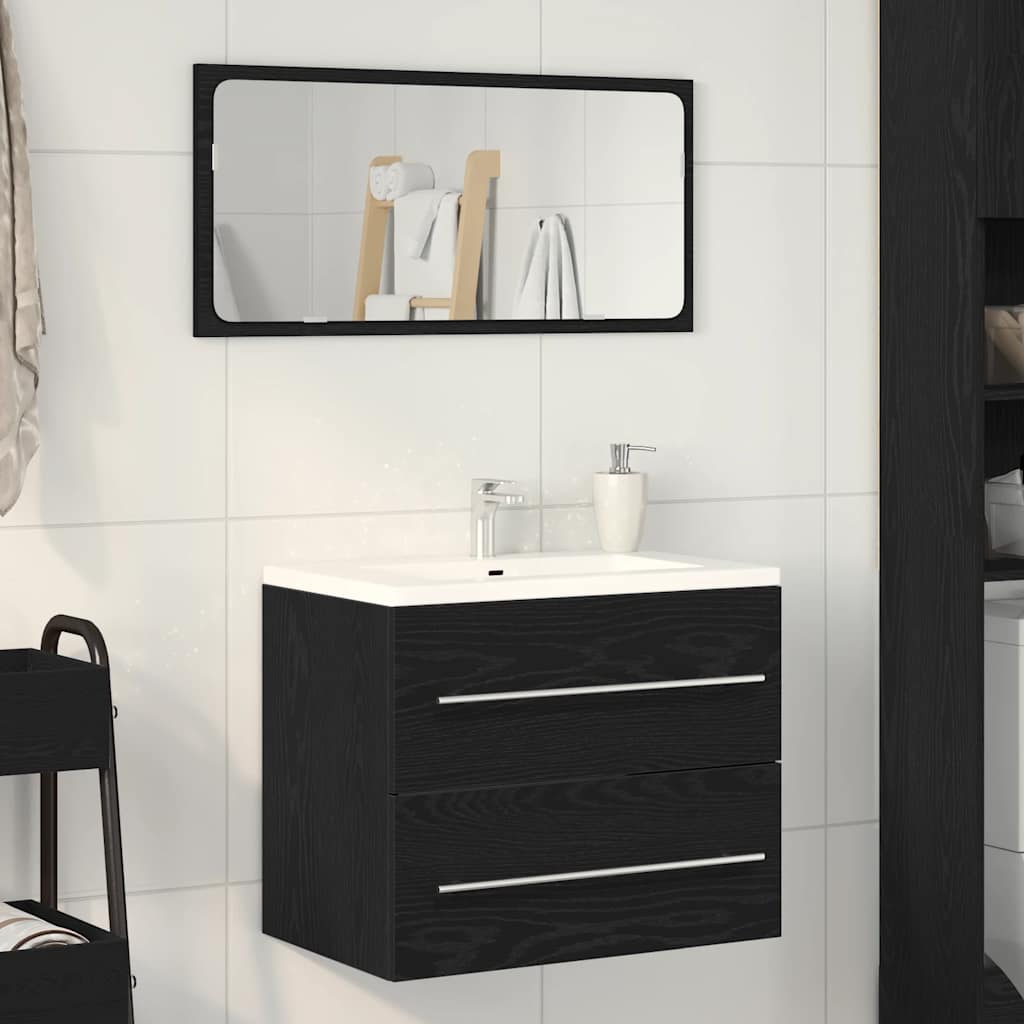 vidaXL Ντουλάπι Νιπτήρα Μπάνιου Μαύρο Δρυς 60x38,5x48 εκ. από Τεχνητό Ξύλο