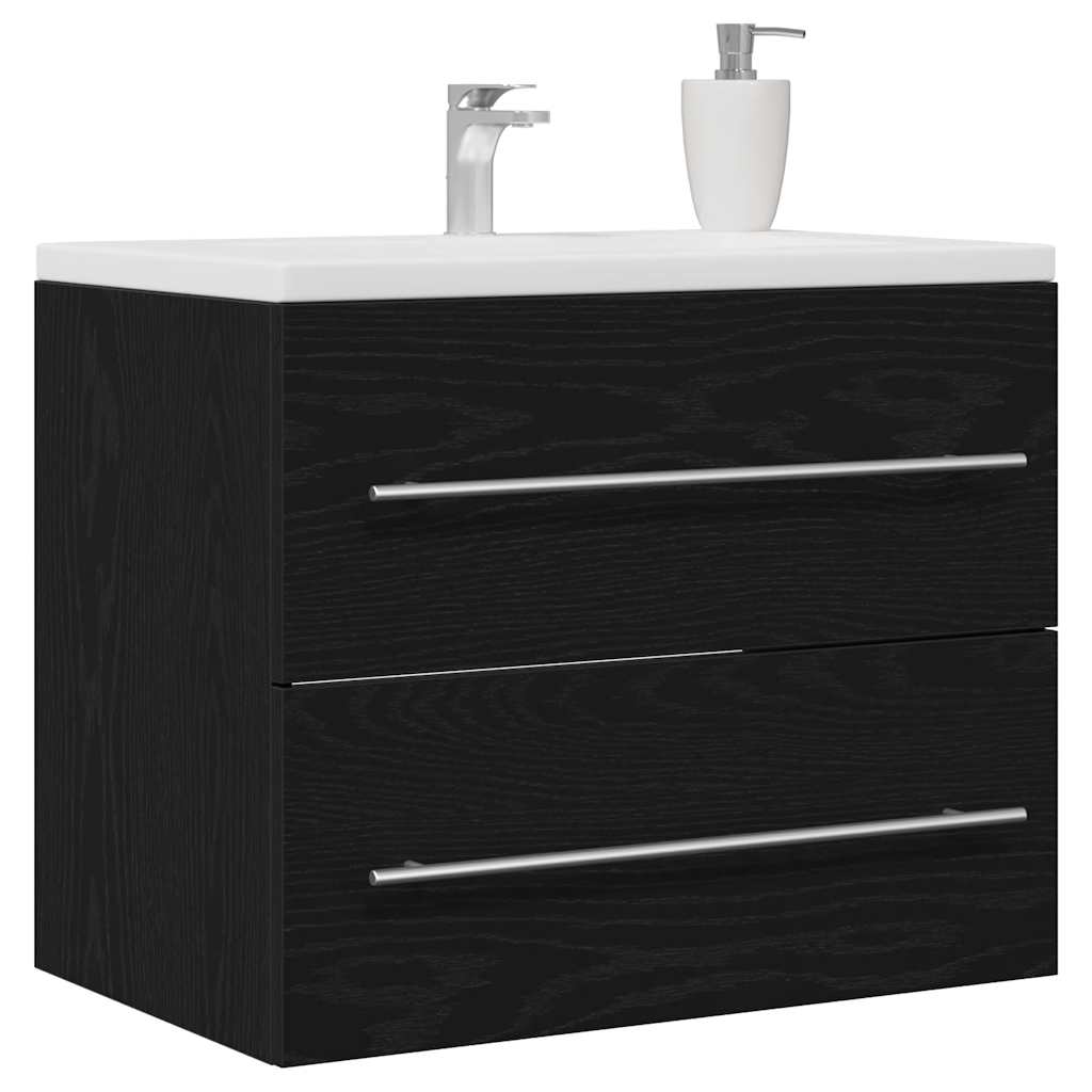 vidaXL Ντουλάπι Νιπτήρα Μπάνιου Μαύρο Δρυς 60x38,5x48 εκ. από Τεχνητό Ξύλο