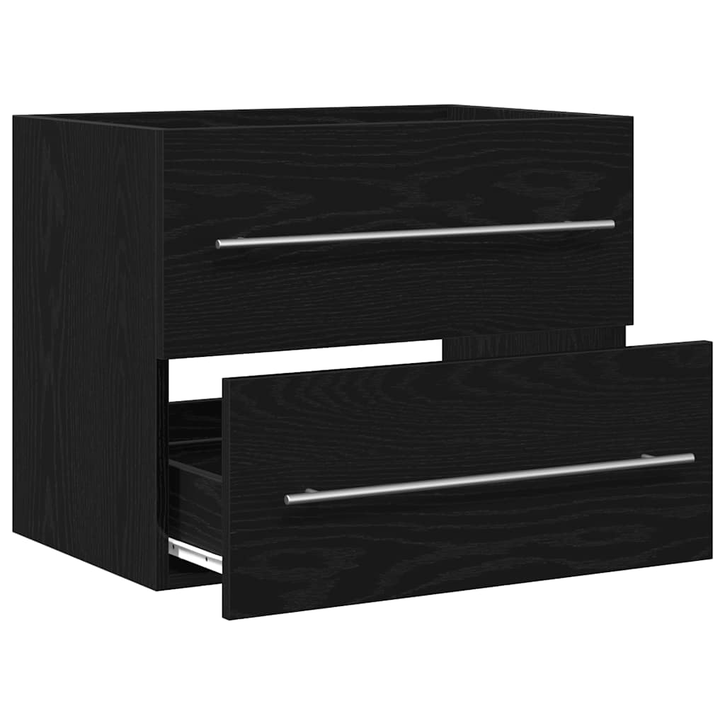 vidaXL Ντουλάπι Νιπτήρα Μπάνιου Μαύρο Δρυς 60x38,5x48 εκ. από Τεχνητό Ξύλο
