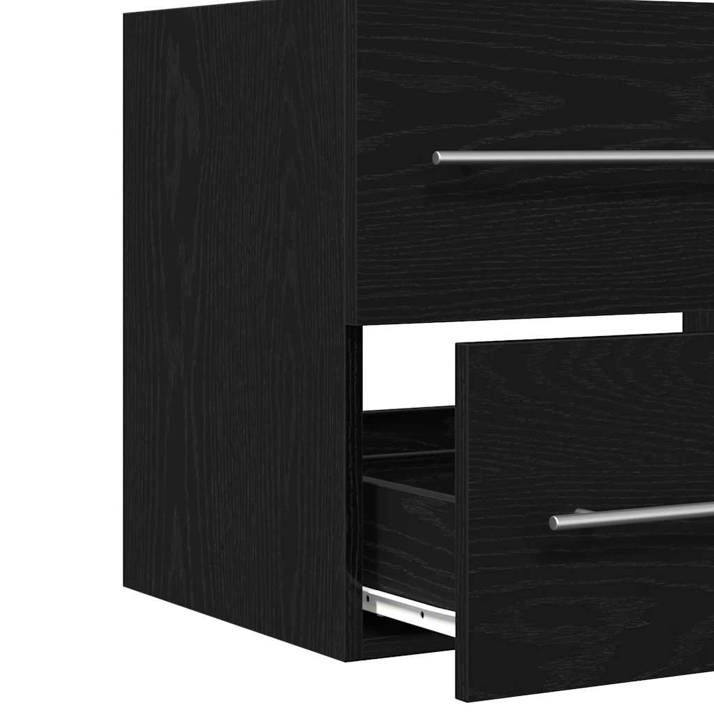 vidaXL Ντουλάπι Νιπτήρα Μπάνιου Μαύρο Δρυς 60x38,5x48 εκ. από Τεχνητό Ξύλο