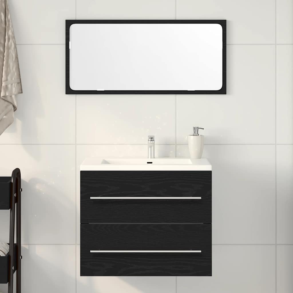 vidaXL Ντουλάπι Νιπτήρα Μπάνιου Μαύρο Δρυς 60x38,5x48 εκ. από Τεχνητό Ξύλο