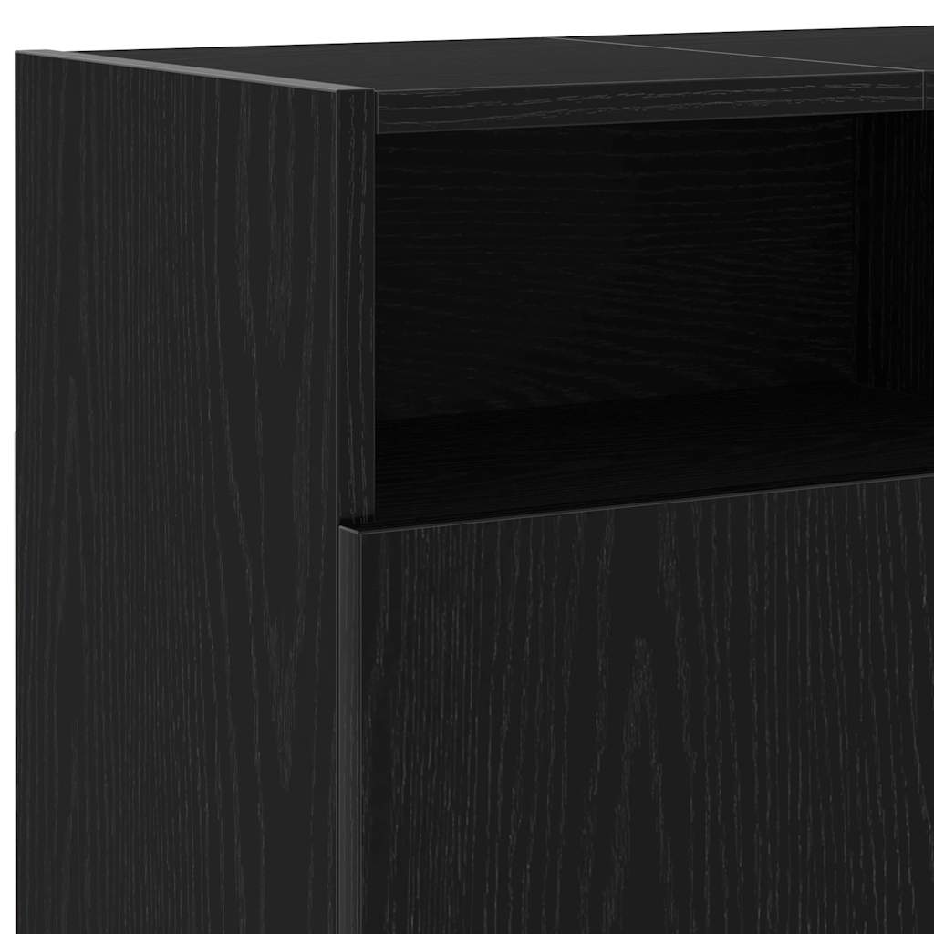 vidaXL Έπιπλο Τηλεόρασης με Φωτιστικά LED Μαύρο Δρυς 120x30x50 εκ. από Τεχνητό Ξύλο