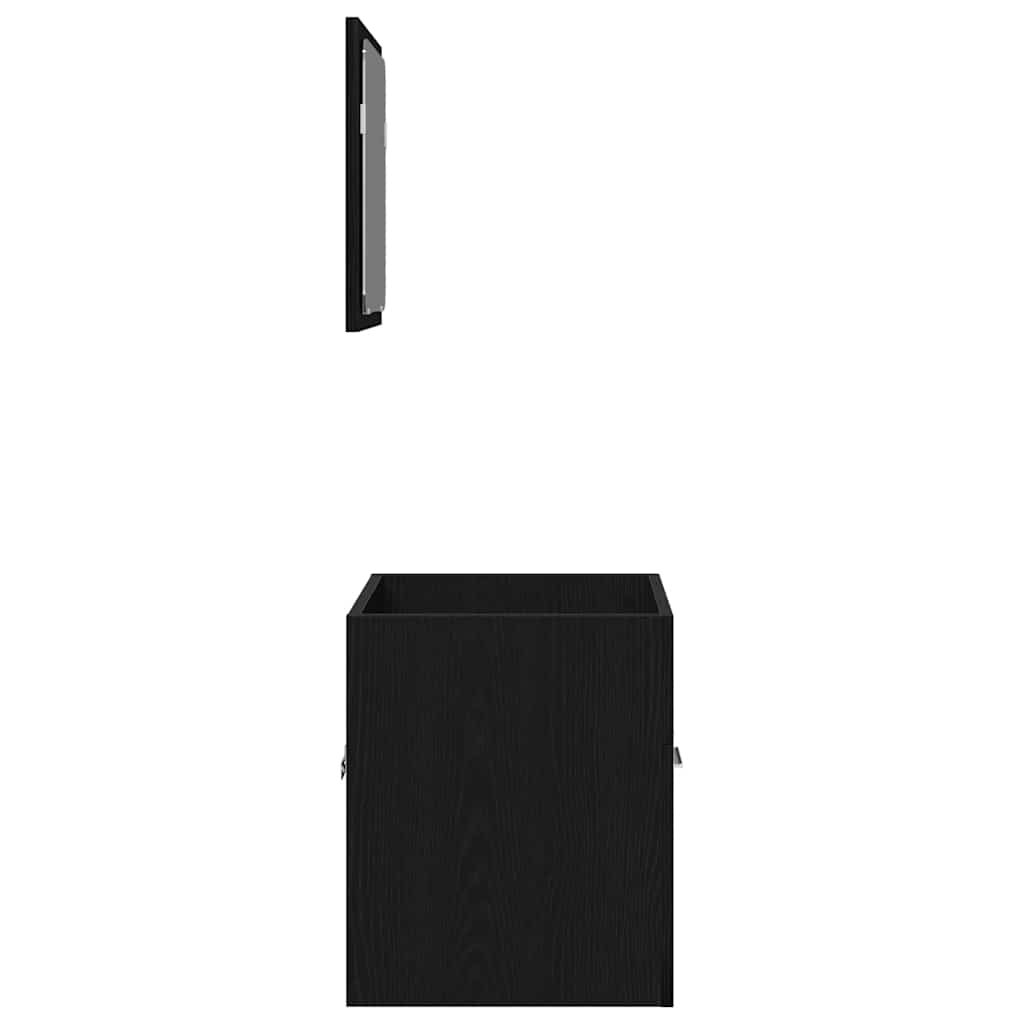 vidaXL Σετ Επίπλων Μπάνιου 2 Τεμαχίων Μαύρο Δρυς Επεξεργασμένο Ξύλο