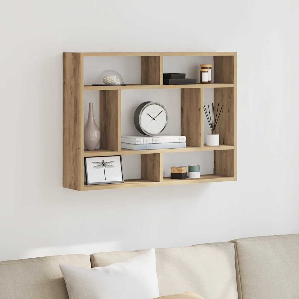 vidaXL Ράφι Τοίχου Χειροποίητο Δρυς 75x16x55 εκ. από Τεχνητό Ξύλο
