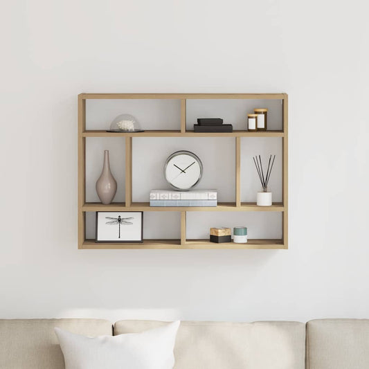 vidaXL Ράφι Τοίχου Χειροποίητο Δρυς 75x16x55 εκ. από Τεχνητό Ξύλο