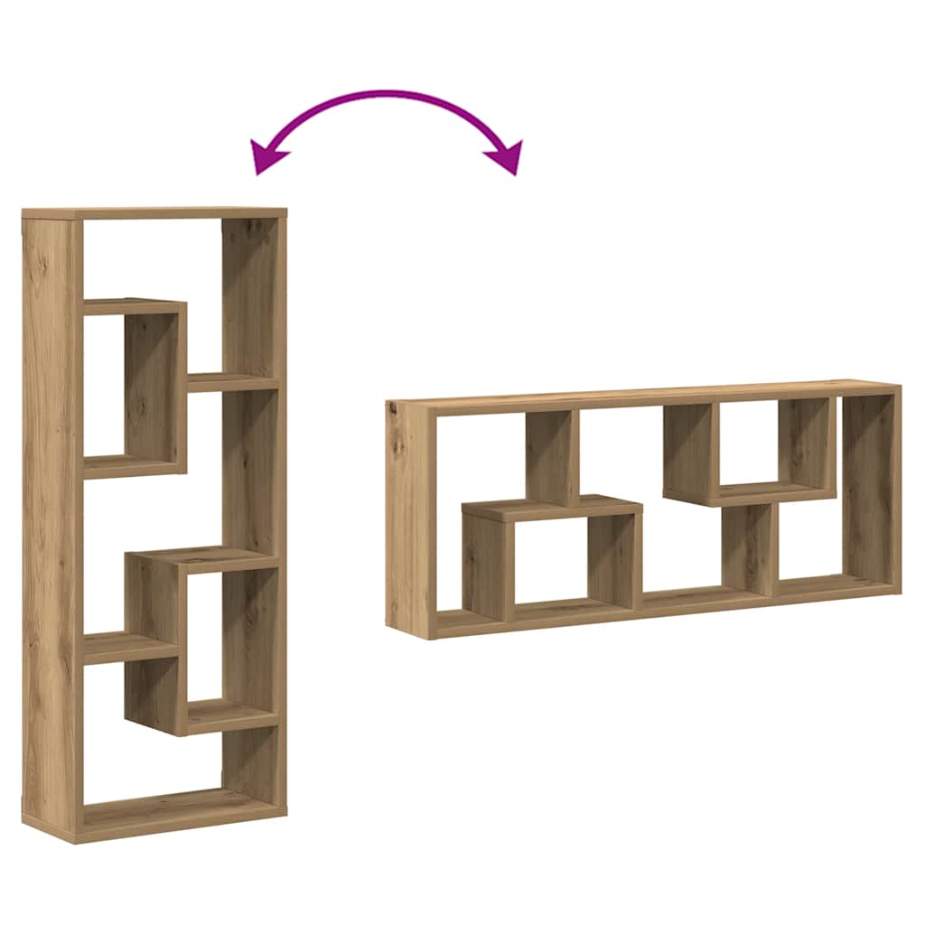 vidaXL Ράφι Τοίχου Χειροποίητο Δρυς 36 x 16 x 90 εκ. από Τεχνητό Ξύλο