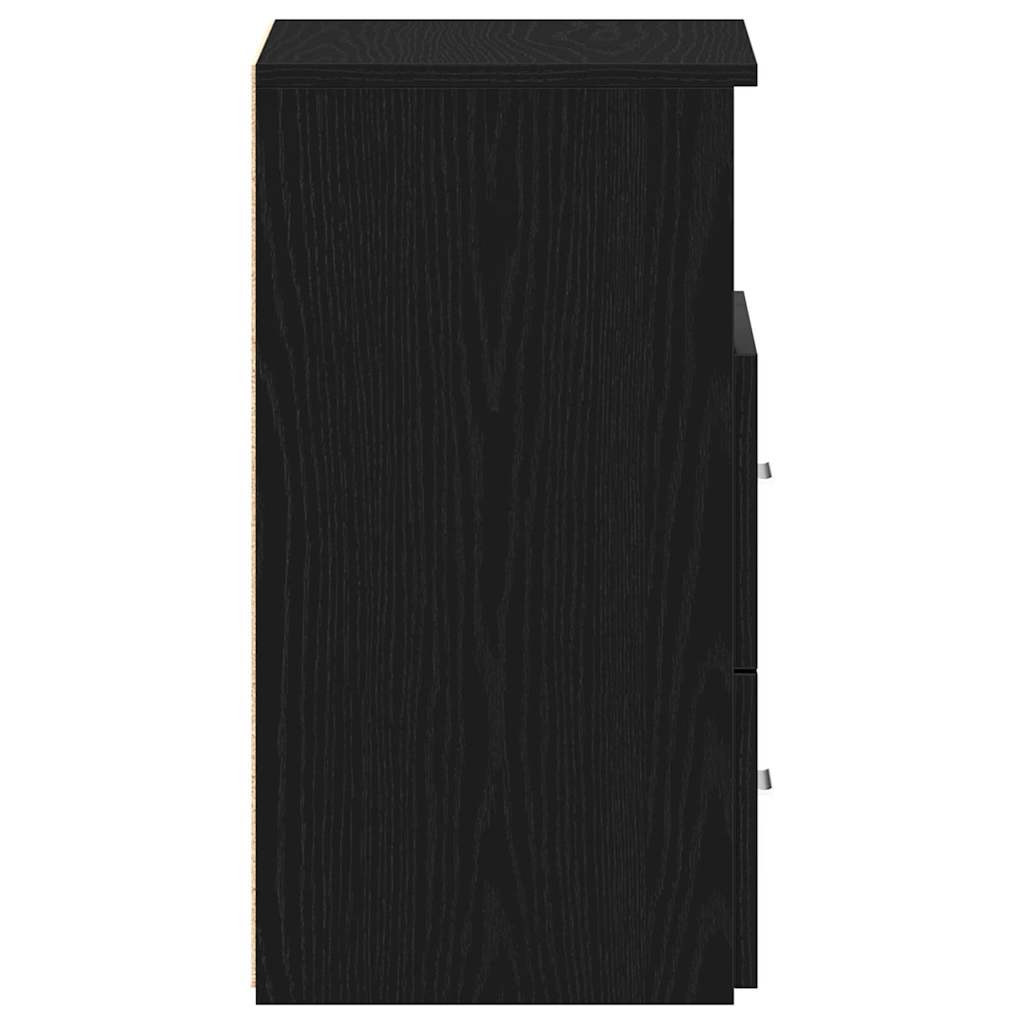 vidaXL Κομοδίνο Μαύρη Οξυά 50 x 32 x 60 εκ. Επεξεργασμένο ξύλο