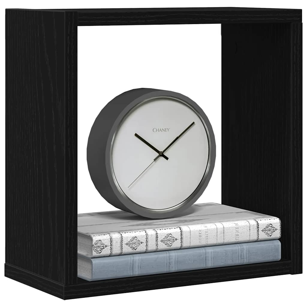 vidaXL Ράφια Τοίχου Κύβοι 2 τεμ. Μαύρο Δρυς 30x15x30 εκ. από Τεχνητό Ξύλο