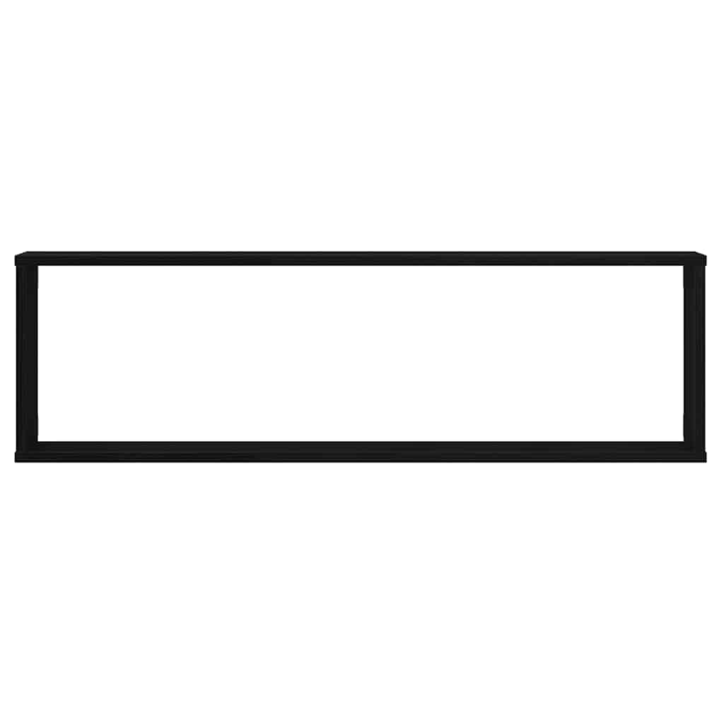 vidaXL Ράφια κύβων τοίχου 2 τεμάχια Μαύρη βελανιδιά 100x15x30 cm