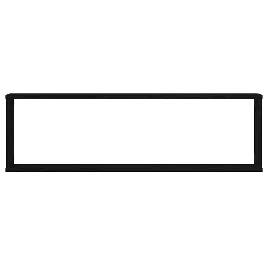 vidaXL Ράφια κύβων τοίχου 4 τεμάχια Μαύρη βελανιδιά 100x15x30 cm