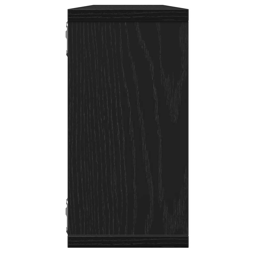 vidaXL Ράφια κύβων τοίχου 4 τεμάχια Μαύρη βελανιδιά 100x15x30 cm