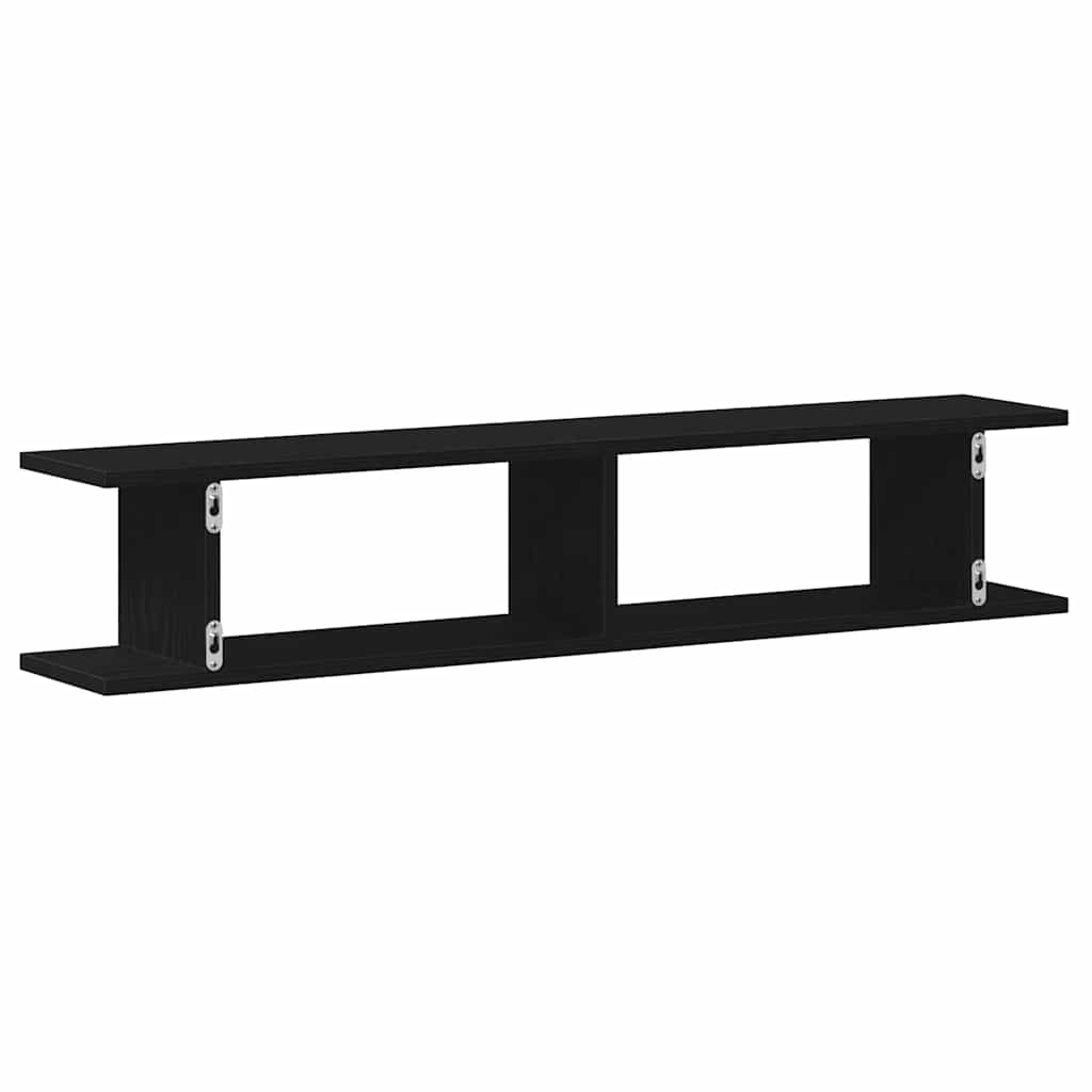 vidaXL Ράφια Τοίχου 2 τεμ. Μαύρη Δρυς 105x18x20 εκ. από Τεχνητό Ξύλο