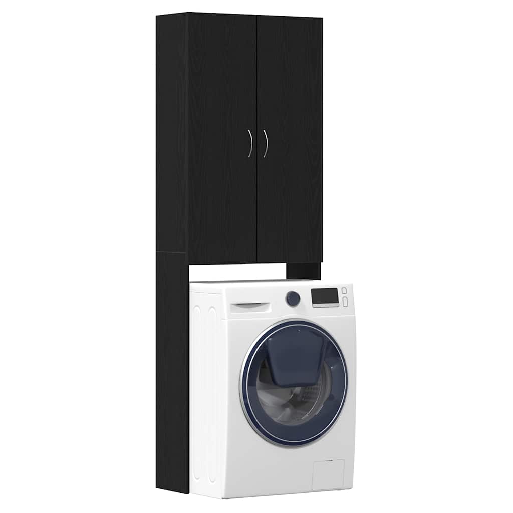 vidaXL Ντουλάπι Πλυντηρίου Ρούχων Μαύρο Δρυς 64x25,5x190 εκ.