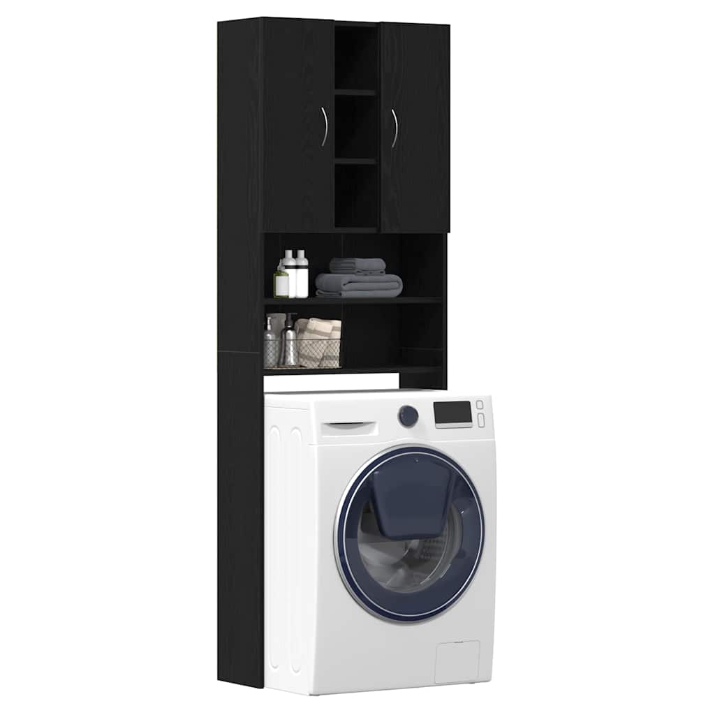 vidaXL Ντουλάπι Πλυντηρίου Ρούχων Μαύρο Δρυς 64x25,5x190 εκ.