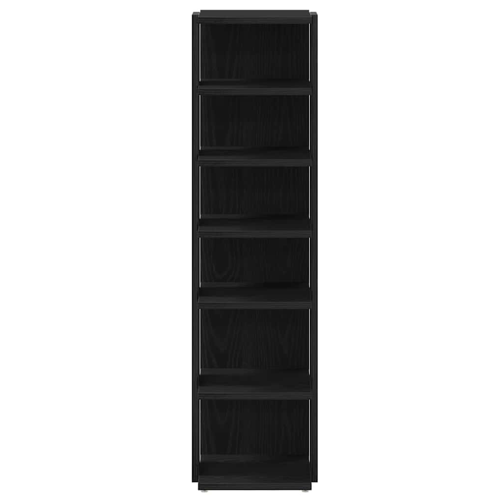vidaXL Παπουτσοθήκη Μαύρη Δρυς 25x27x102 εκ. από Τεχνητό Ξύλο
