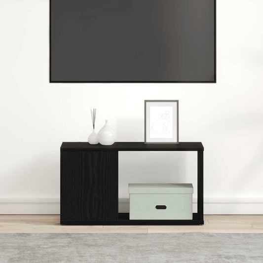 vidaXL Έπιπλο Τηλεόρασης Μαύρο Δρυς 60x24x32 εκ. από Τεχνητό Ξύλο
