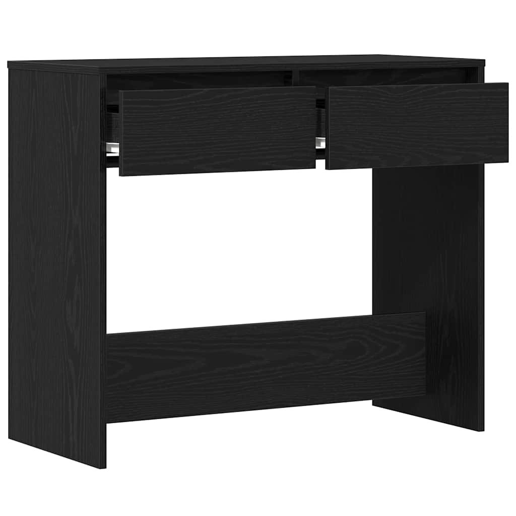 vidaXL Κονσόλα Τραπεζιού Μαύρη Δρυς 89 x 41 x 76,5 εκ. από Τεχνητό Ξύλο