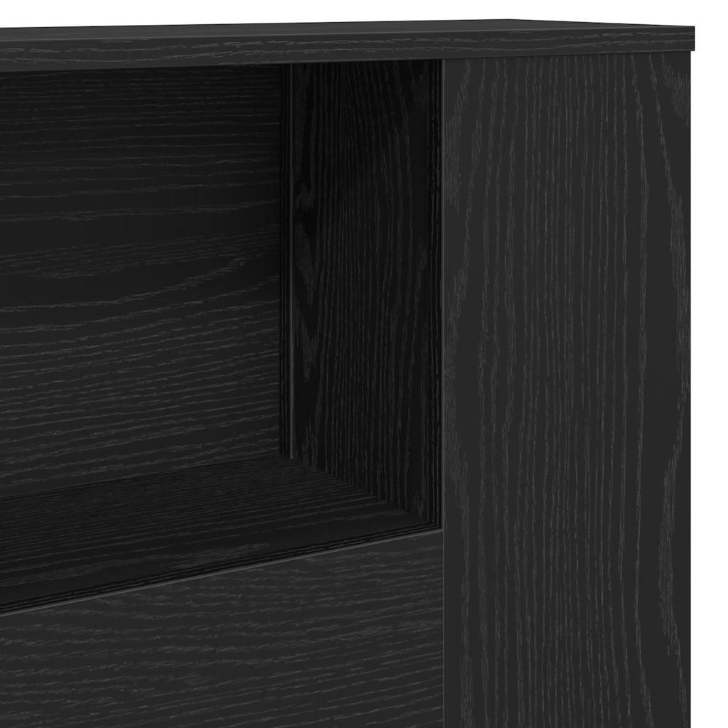 vidaXL Κρεβάτι με Κεφαλάρι Μαύρη δρυς 180 x 18.5 x 102.5 εκ.