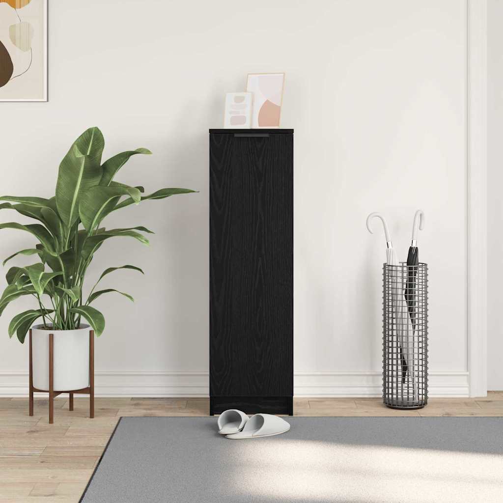 vidaXL Παπουτσοθήκη Μαύρη δρυς 29.5 x 35 x 101 εκ. Επεξεργασμένο ξύλο
