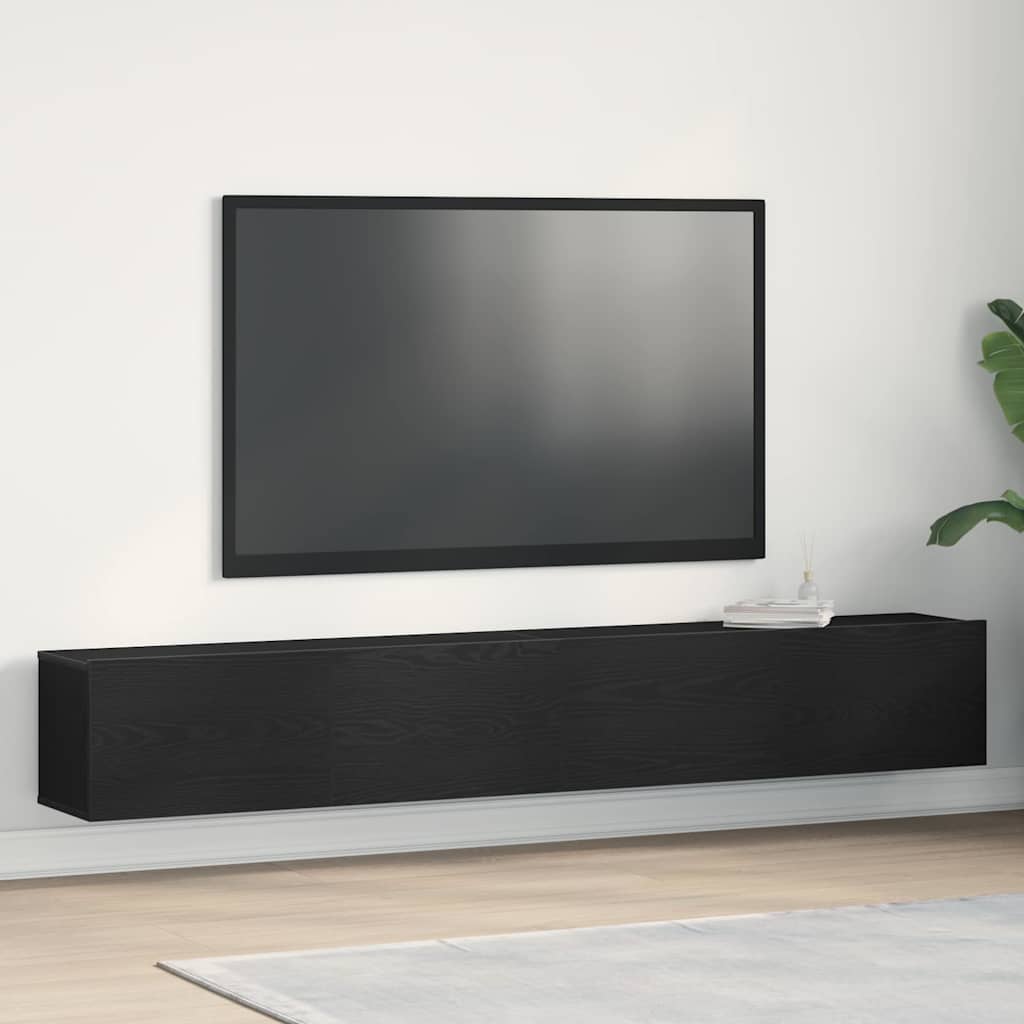 vidaXL Ντουλάπι TV 2 pcs Μαύρο 100 x 30 x 30 cm Επεξεργασμένο ξύλο