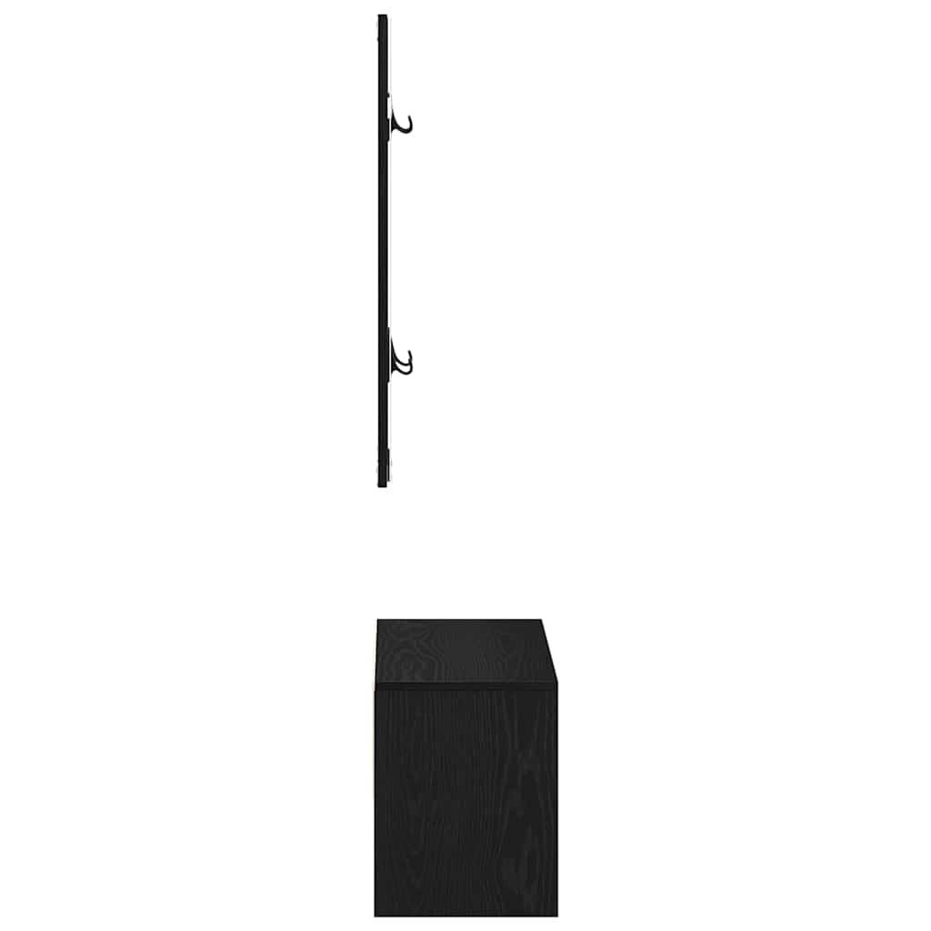 vidaXL Σετ επίπλων χωλ με συρτάρι 4 pcs Μαύρη Οξυά Επεξεργασμένο ξύλο